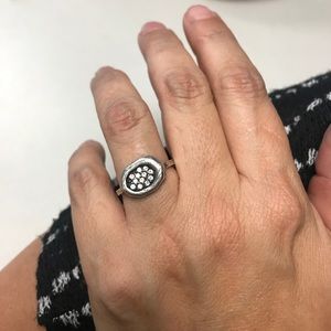 Retired Silpada Sterling ring w/ CZ stones size 8